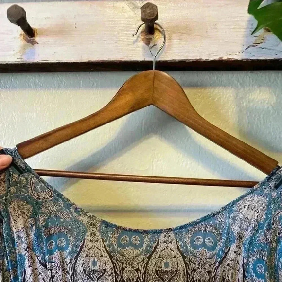 Free people reversible maxi greenish/ blue dress - Picture 8 of 16